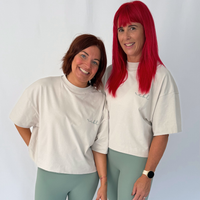 Load image into Gallery viewer, r.e.b.l Stone & Sage Crewneck 'Boxy Edit' Crop T-Shirt