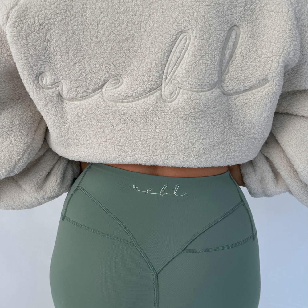 r.e.b.l Stone & Sage Full Zip Teddy Jacket