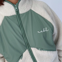 Load image into Gallery viewer, r.e.b.l Stone & Sage Full Zip Teddy Jacket