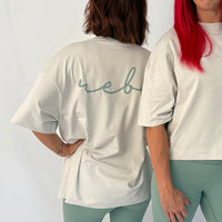 Load image into Gallery viewer, r.e.b.l Stone & Sage Crewneck 'Boxy Edit' Long T-Shirt