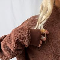 Load image into Gallery viewer, r.e.b.l Teddy Quarter Zip - Tiramisu
