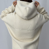 Load image into Gallery viewer, r.e.b.l Knit Hoodie in Stone
