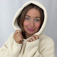 Load image into Gallery viewer, r.e.b.l Knit Hoodie in Stone
