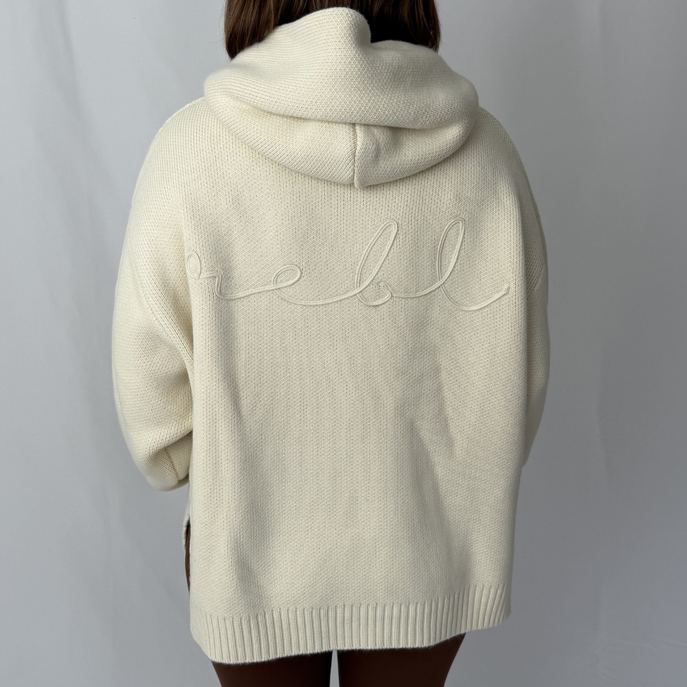 r.e.b.l Knit Hoodie in Stone