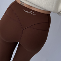 Load image into Gallery viewer, ButterSilk r.e.b.l Tiramisu with Stone Logo High Waisted Contour Seam Leggings
