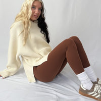 Load image into Gallery viewer, ButterSilk r.e.b.l Tiramisu with Stone Logo High Waisted Contour Seam Leggings
