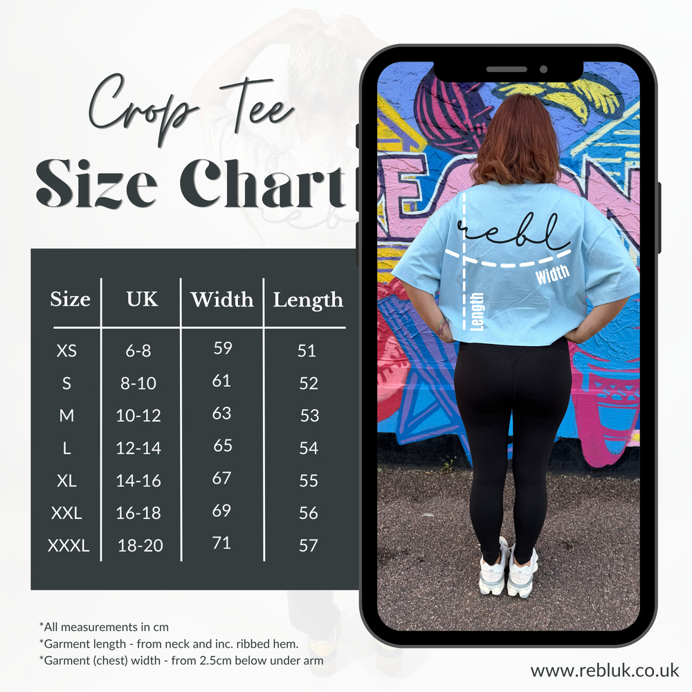 r.e.b.l Icy Sky Blue Crewneck 'Boxy Edit' Crop T-Shirt