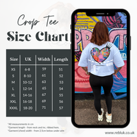 Load image into Gallery viewer, r.e.b.l White Graphic Szabotage Collab Boxy Cropped T-Shirt
