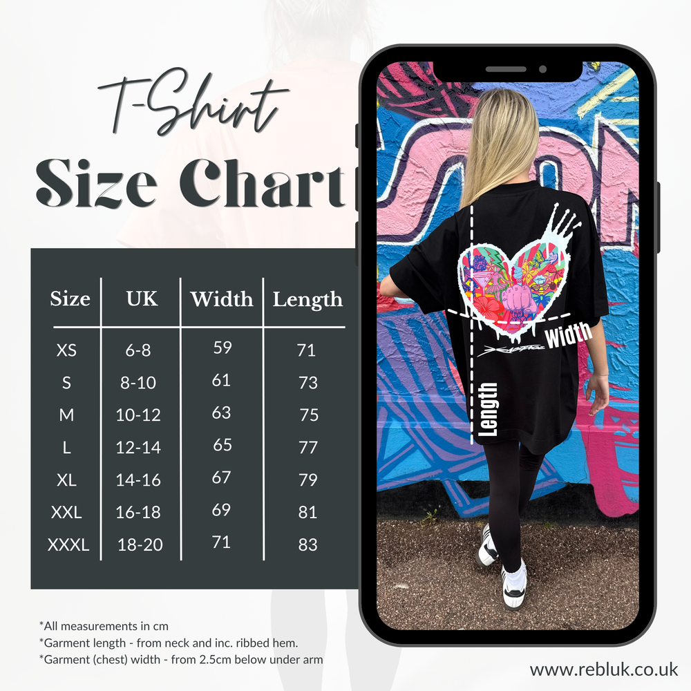 r.e.b.l Black Graphic Szabotage Collab Boxy Oversized T-Shirt