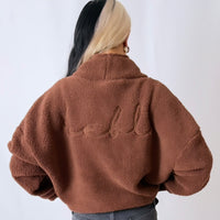 Load image into Gallery viewer, r.e.b.l Teddy Quarter Zip - Tiramisu
