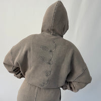 Load image into Gallery viewer, r.e.b.l Signature Cool Grey Acid Wash Luxe Hoodie
