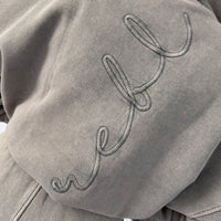 Load image into Gallery viewer, r.e.b.l Signature Cool Grey Acid Wash Luxe Hoodie
