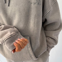Load image into Gallery viewer, r.e.b.l Signature Cool Grey Acid Wash Luxe Hoodie
