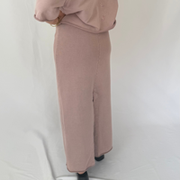 Load image into Gallery viewer, r.e.b.l Loop Back Cotton Long Skirt in Washed Elderberry
