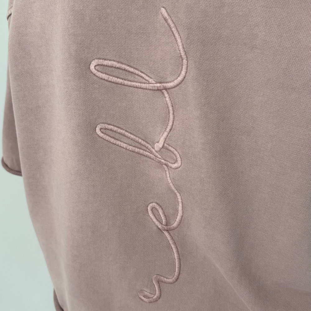 r.e.b.l Loop Back Cotton Sweatshirt in Washed Elderberry
