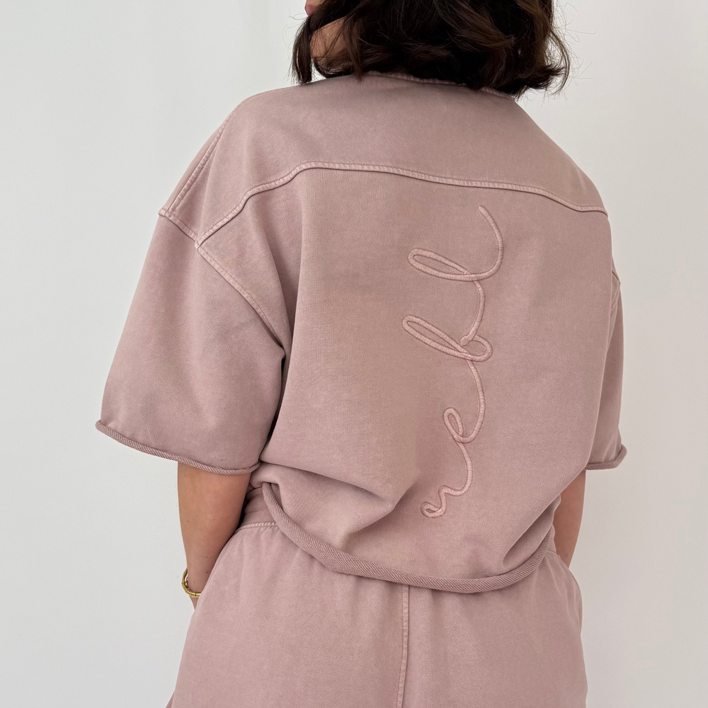 r.e.b.l Loop Back Cotton Sweatshirt in Washed Elderberry