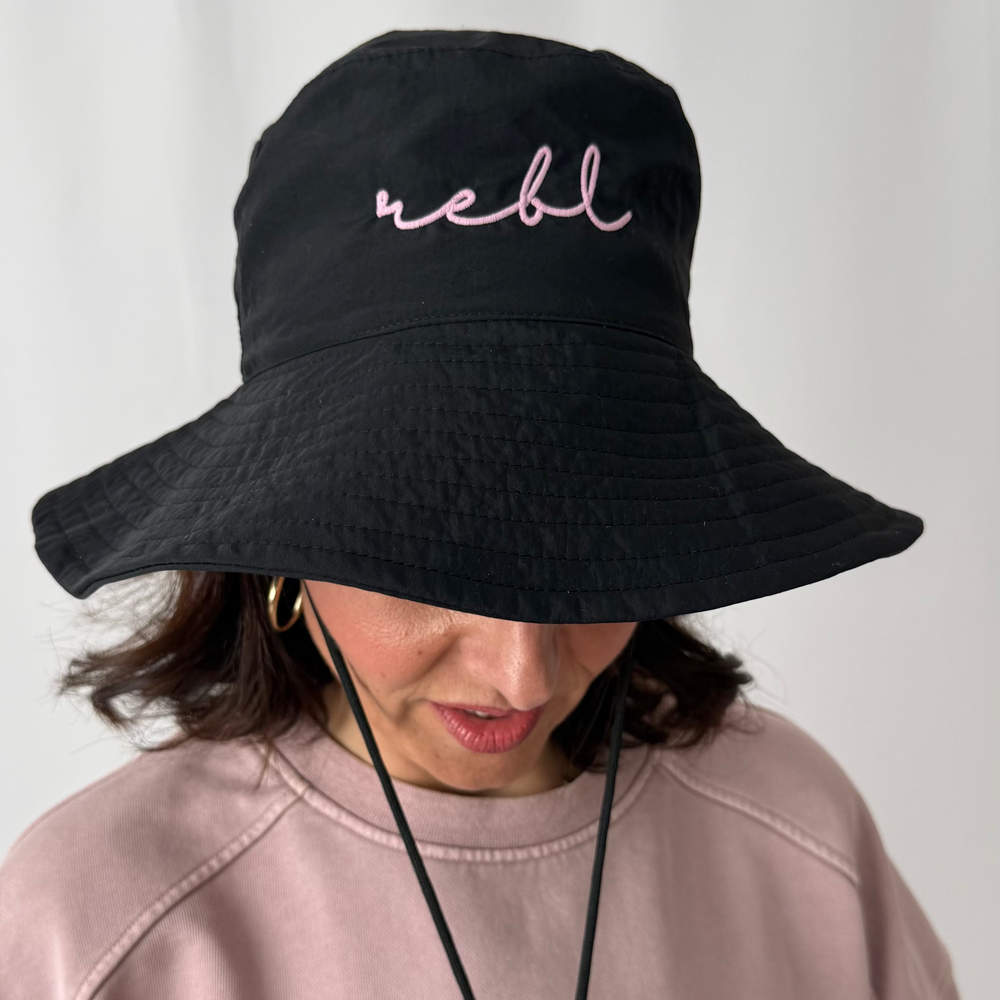 REBL 'OG Elderberry Logo' Bucket Hat in Black