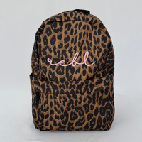 Load image into Gallery viewer, REBL Leopard Backpack with Elderberry Embroidered Logo
