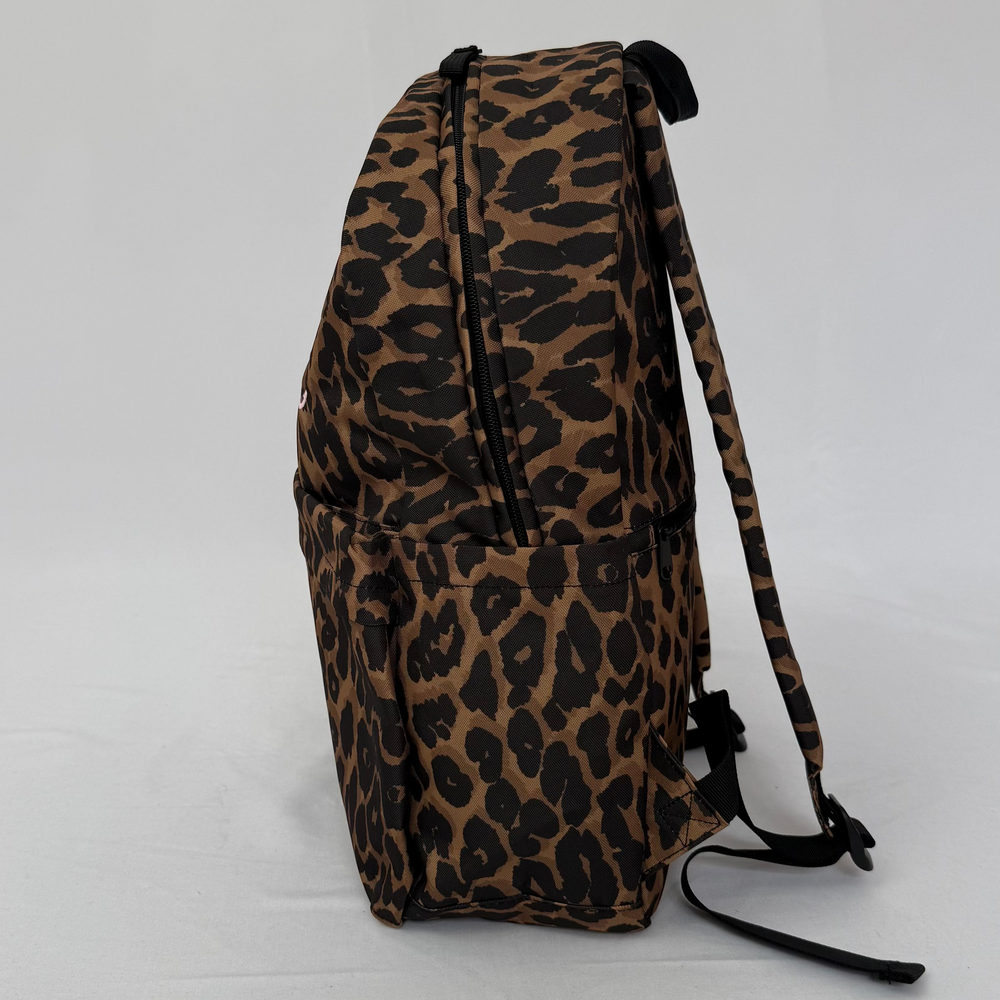 REBL Leopard Backpack with Elderberry Embroidered Logo