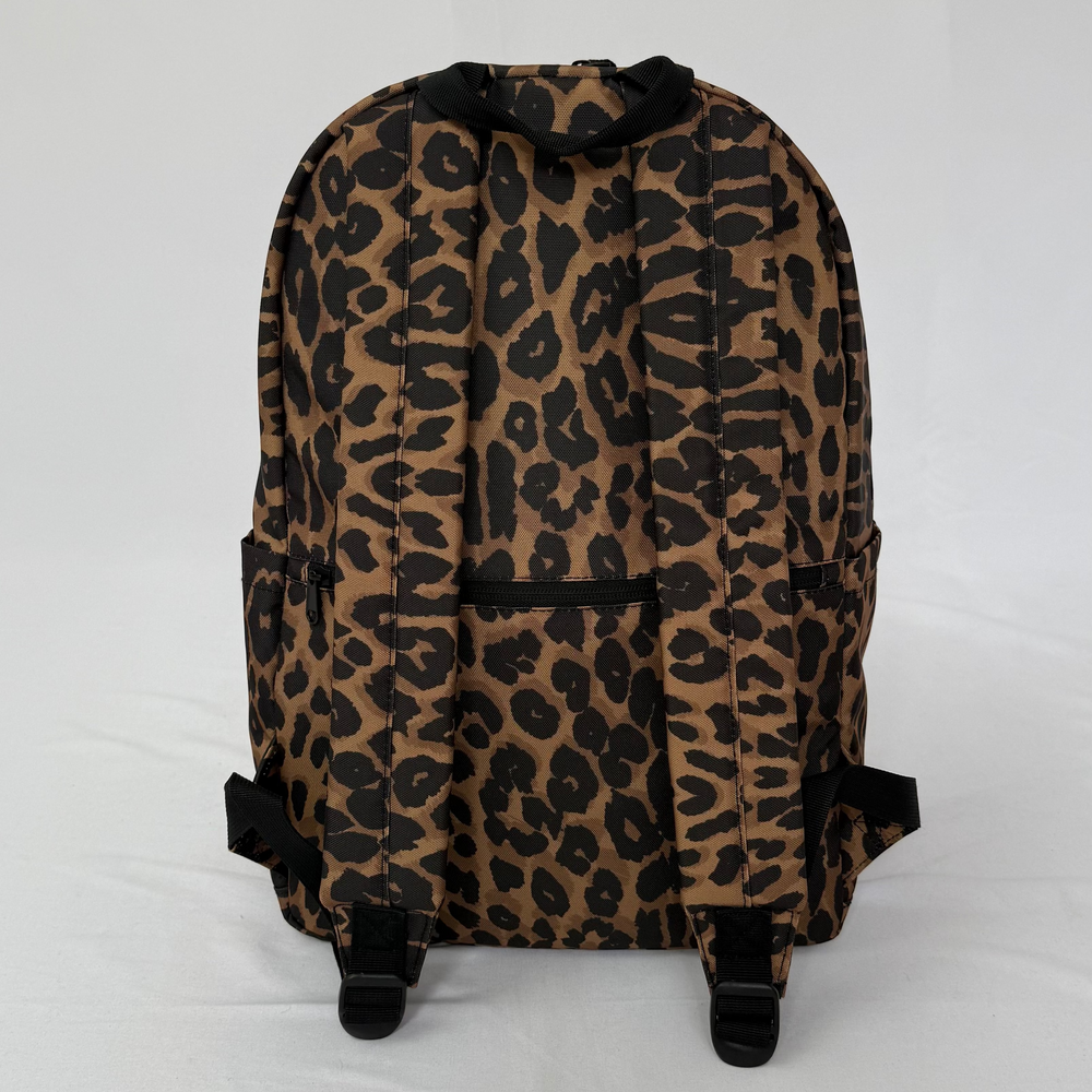 REBL Leopard Backpack with Elderberry Embroidered Logo