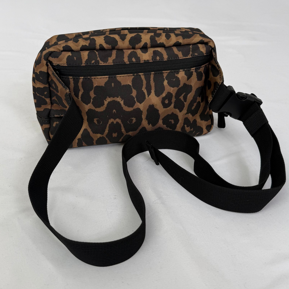REBL Leopard Crossbody Bag with Elderberry Embroidered Logo