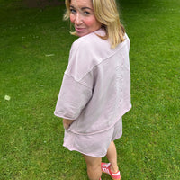 Load image into Gallery viewer, r.e.b.l Loop Back Cotton Sweatshirt in Washed Elderberry
