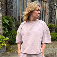 Load image into Gallery viewer, r.e.b.l Loop Back Cotton Sweatshirt in Washed Elderberry
