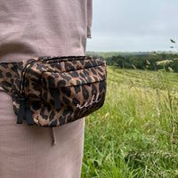 Load image into Gallery viewer, REBL Leopard Crossbody Bag with Elderberry Embroidered Logo
