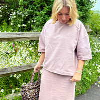 Load image into Gallery viewer, r.e.b.l Loop Back Cotton Sweatshirt in Washed Elderberry
