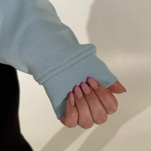 r.e.b.l Signature Icy Sky Blue Luxe Quarter Zip Pullover