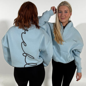 r.e.b.l Signature Icy Sky Blue Luxe Quarter Zip Pullover