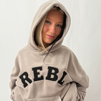Load image into Gallery viewer, r.e.b.l Signature Ash Mocha Fleece Hoodie
