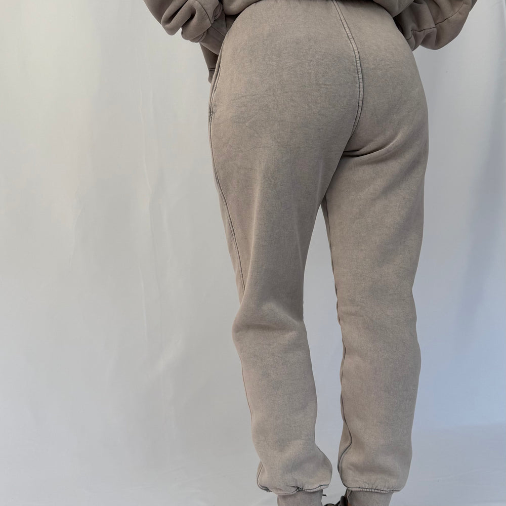 r.e.b.l Signature Cool Grey Acid Wash Joggers