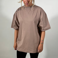 Load image into Gallery viewer, r.e.b.l Mocha Crewneck 'Boxy Edit' T-Shirt
