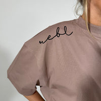 Load image into Gallery viewer, r.e.b.l Mocha Crewneck 'Boxy Edit' T-Shirt
