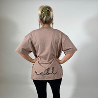 Load image into Gallery viewer, r.e.b.l Mocha Crewneck 'Boxy Edit' T-Shirt
