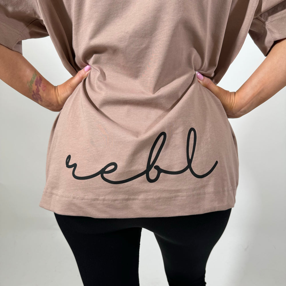 r.e.b.l Mocha Crewneck 'Boxy Edit' T-Shirt
