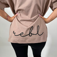 Load image into Gallery viewer, r.e.b.l Mocha Crewneck 'Boxy Edit' T-Shirt
