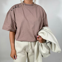 Load image into Gallery viewer, r.e.b.l Mocha Crewneck 'Boxy Edit' T-Shirt
