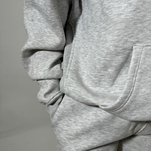 r.e.b.l Grey Signature Luxe University Style Hoodie **Pre-order - Shipping September 2024**