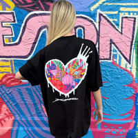 Load image into Gallery viewer, r.e.b.l Black Graphic Szabotage Collab Boxy Oversized T-Shirt
