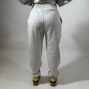 r.e.b.l Grey Signature Luxe University Style Joggers **Pre-order - Shipping September 2024**