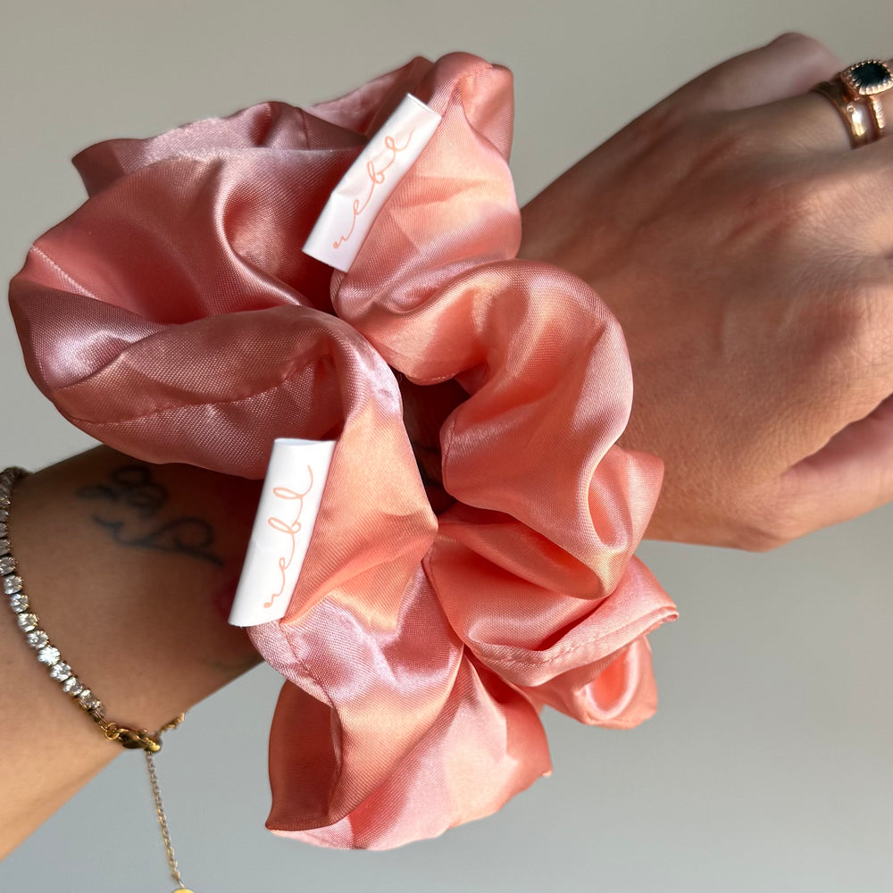 REBL Statement Silk Scrunchie in Apricot