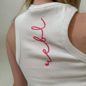 The r.e.b.l Racer's - Luxe White Racerback Vest Top