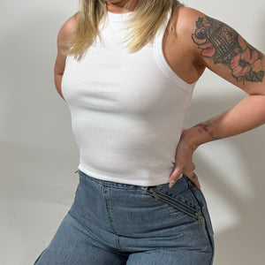 The r.e.b.l Racer's - Luxe White Racerback Vest Top