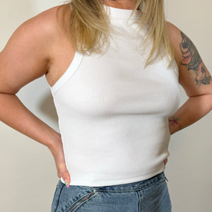 The r.e.b.l Racer's - Luxe White Racerback Vest Top