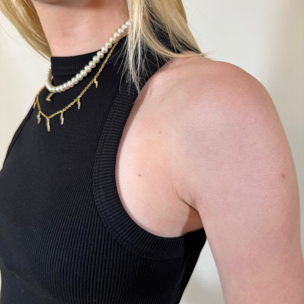 The r.e.b.l Racer's - Luxe Black Racerback Vest Top