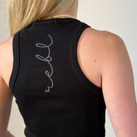 Load image into Gallery viewer, The r.e.b.l Racer's - Luxe Black Racerback Vest Top
