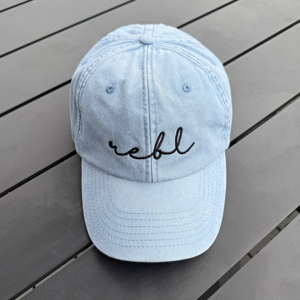 REBL 'OG Logo' Low Profile Cap in WASHED BLUE