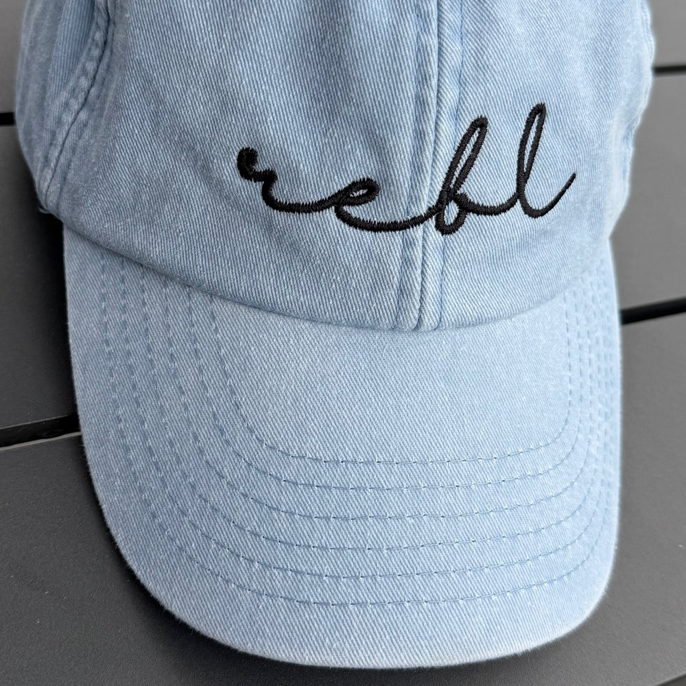 REBL 'OG Logo' Low Profile Cap in WASHED BLUE